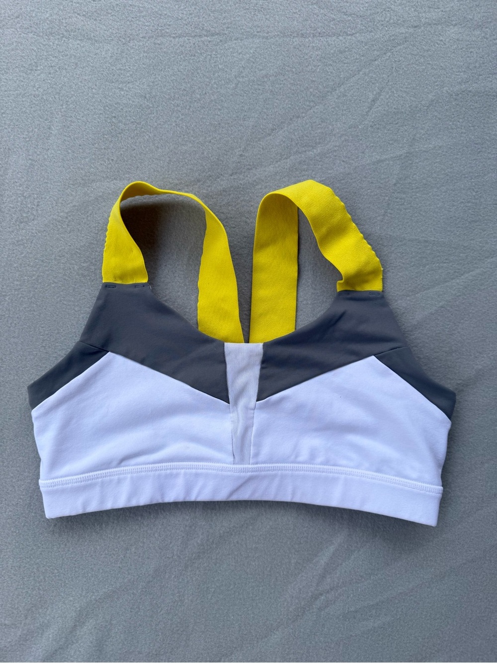 Alo Yoga Paddle Fast Spots Bra M Yellow/white Medium Impact Racerback Unpadded